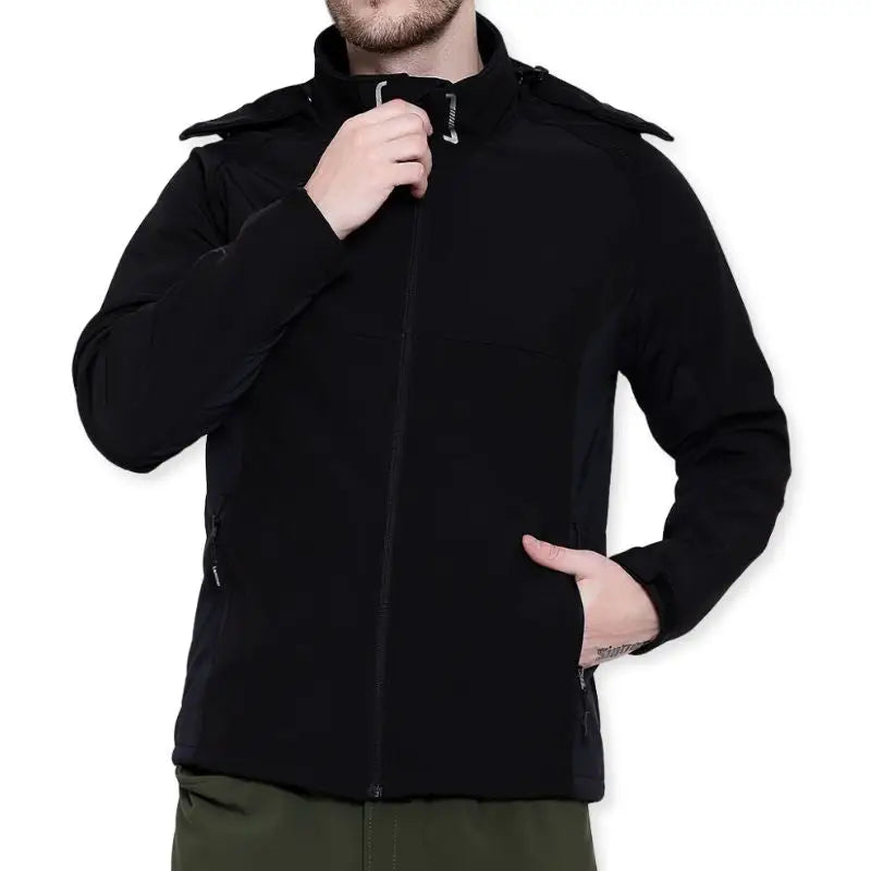 Lammer Men’s Soft-Shell Full Sleeves Jacket - Black / M - Winter Jacket
