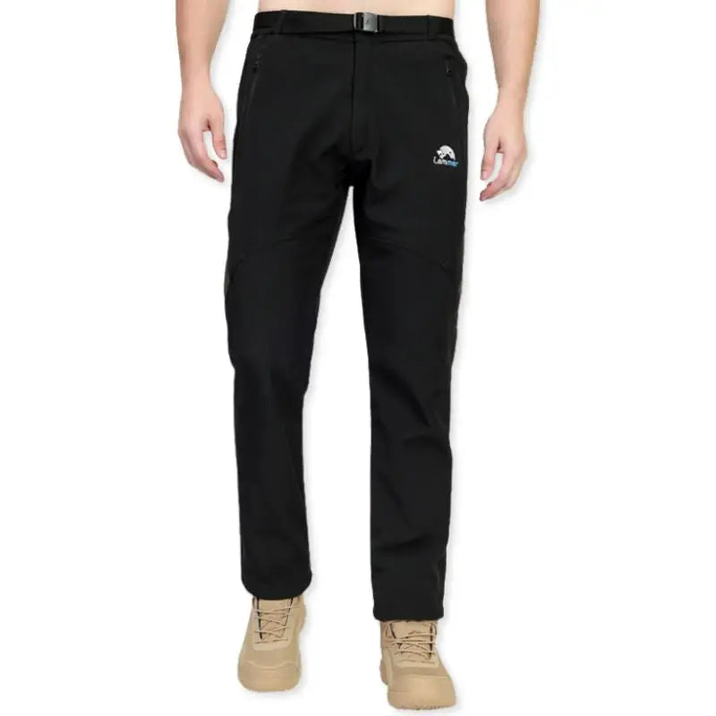 Lammer Men’s Soft Shell Water Resistant Hiking & Trekking Pants - Black / M - Cargos and Pants