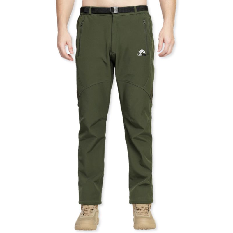 Lammer Men’s Soft Shell Water Resistant Hiking & Trekking Pants - Green / M - Cargos and Pants