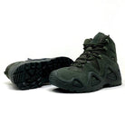 Lammer Men's Tactical-3 Mid Ankle Shoes in dark green, featuring sturdy design and rugged sole for outdoor or tactical use.