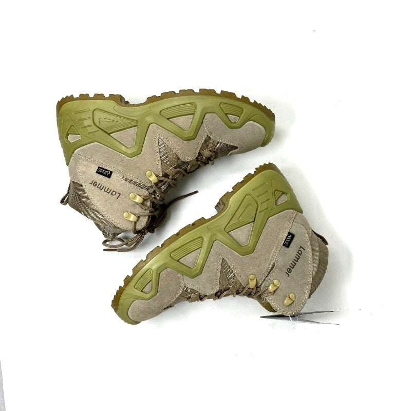 Lammer Men's Tactical-3 Mid Ankle Shoes in dark military style with rugged design and sturdy sole for outdoor or tactical use.