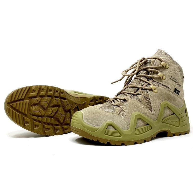 Lammer Men's Tactical-3 Mid Ankle Shoes in dark gray, featuring sturdy design and tactical sole for outdoor and work use.