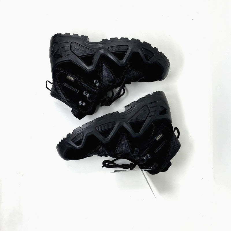 Lammer Men's Tactical-3 Mid Ankle Shoes in black, featuring rugged design and sturdy sole for outdoor or tactical use.