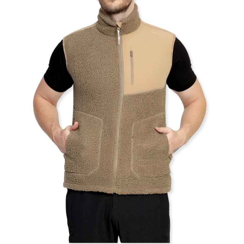 Lammer Men’s Teddy 006 Coral Fleece Vest Jacket - Beige / M - Vest Jacket