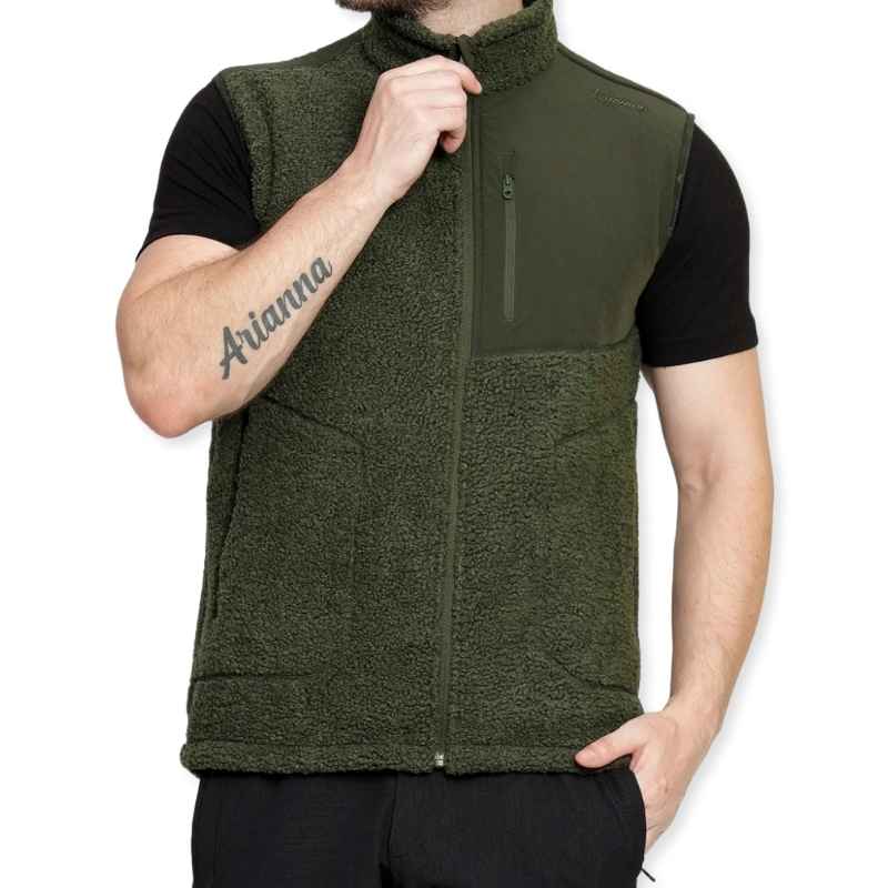 Lammer Men’s Teddy 006 Coral Fleece Vest Jacket - Green / M - Vest Jacket