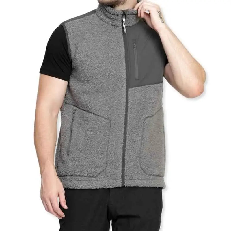 Lammer Men’s Teddy 006 Coral Fleece Vest Jacket - Grey / M - Vest Jacket