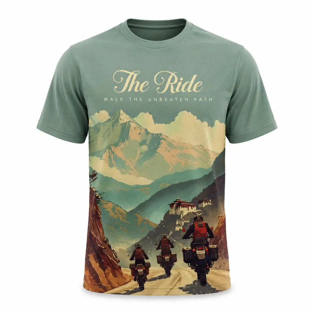 Lammer Men’s The Ride Premium Outdoor Adventure Graphic T-Shirt - Teal / S - T-shirt