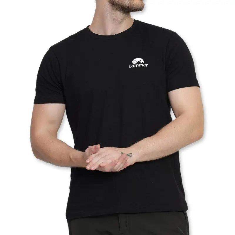 Lammer Men’s Tri Slub Cotton Printed T-shirt - Black / S - T-shirt