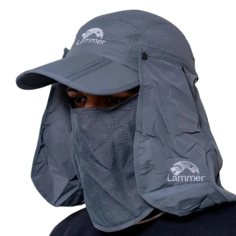 Lammer Summit Seeker Outdoor UV Cap Convertible Face & Neck Cover - Steel grey / One Size - Headwear