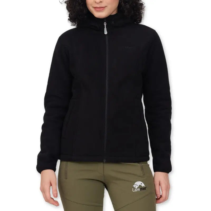 Lammer Women’s Bonded Coral Fleece Full Sleeves Jacket - Black / M - Wind Jacket