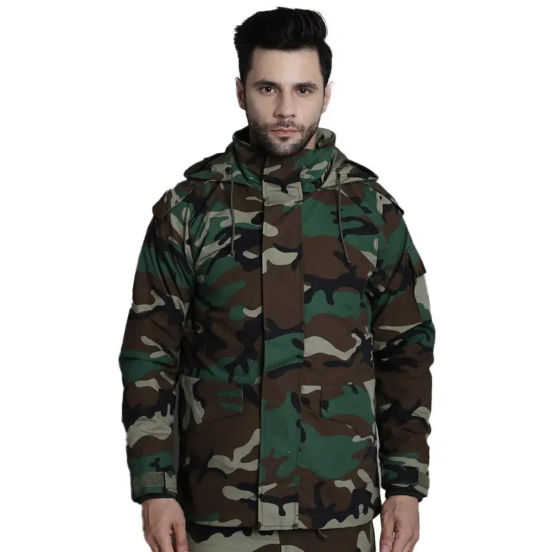 MountMiller Men’s 3 Layer Parkha WR 9 Pocket Jacket - Woodland / S - Jacket