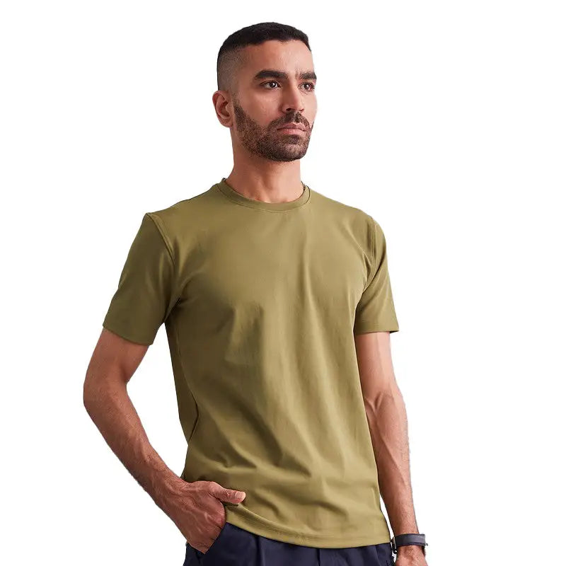 MountMiller Men’s Durafit Torso Half Sleeves T-Shirt - Military Olive / S - T-shirt