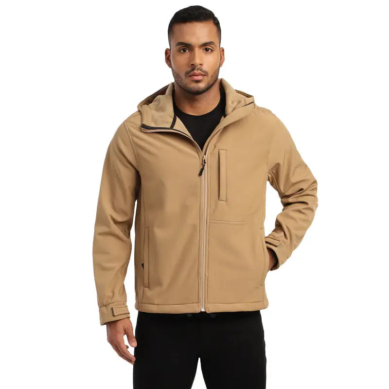 MountMiller Men’s DWR Technical Softshell Jacket - Khaki / S - Jacket
