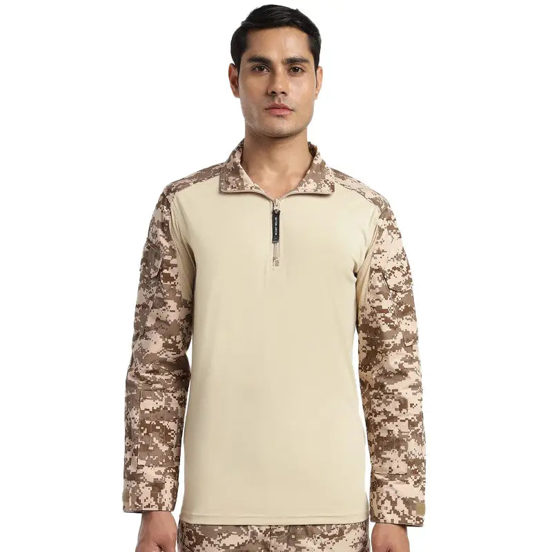 MountMiller Men’s Full Sleeve Tactical T-Shirt - DESERT / S - T-shirt