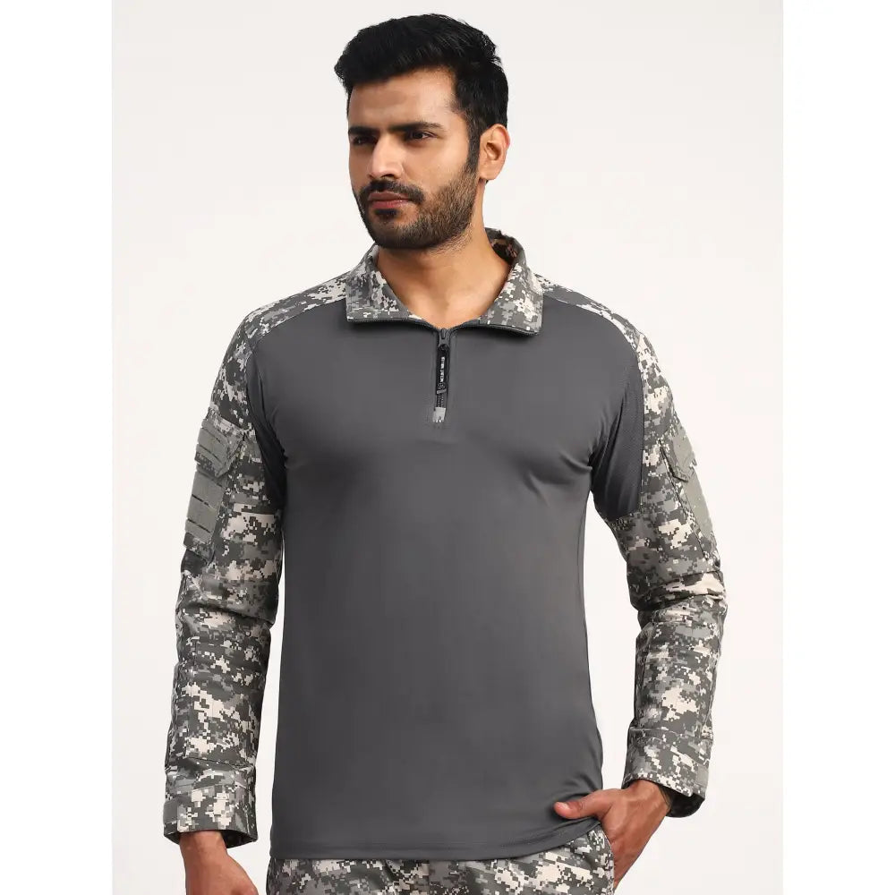 MountMiller Men’s Full Sleeve Tactical T-Shirt - GREYDIGITAL / S - T-shirt
