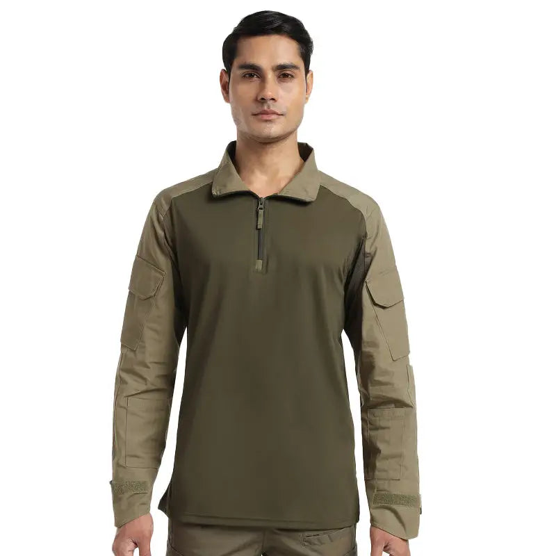 MountMiller Men’s Full Sleeve Tactical T-Shirt - Olive Green / S - T-shirt