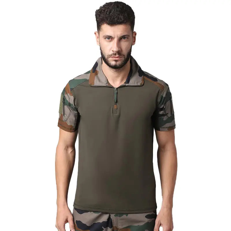 MountMiller Men’s Short Sleeves Tactical T-shirt - Army Green / S - T-shirt