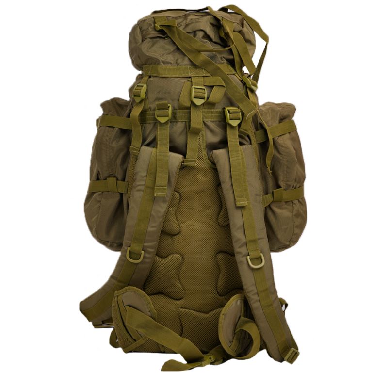 NLTW Adventure Travel 95L backpack with multiple compartments, heavy-duty rucksack in green, designed for durable outdoor use.
