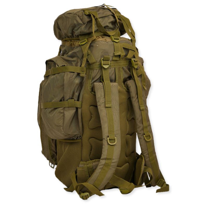 NLTW Adventure Travel 95L backpack with multiple compartments, heavy-duty rucksack in green, suitable for outdoor adventures.