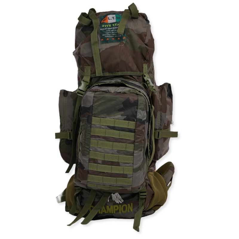 NLTW tactical military-style outdoor rucksack with 95L capacity, multiple utility pouches, rugged design, ideal for hiking and camping.