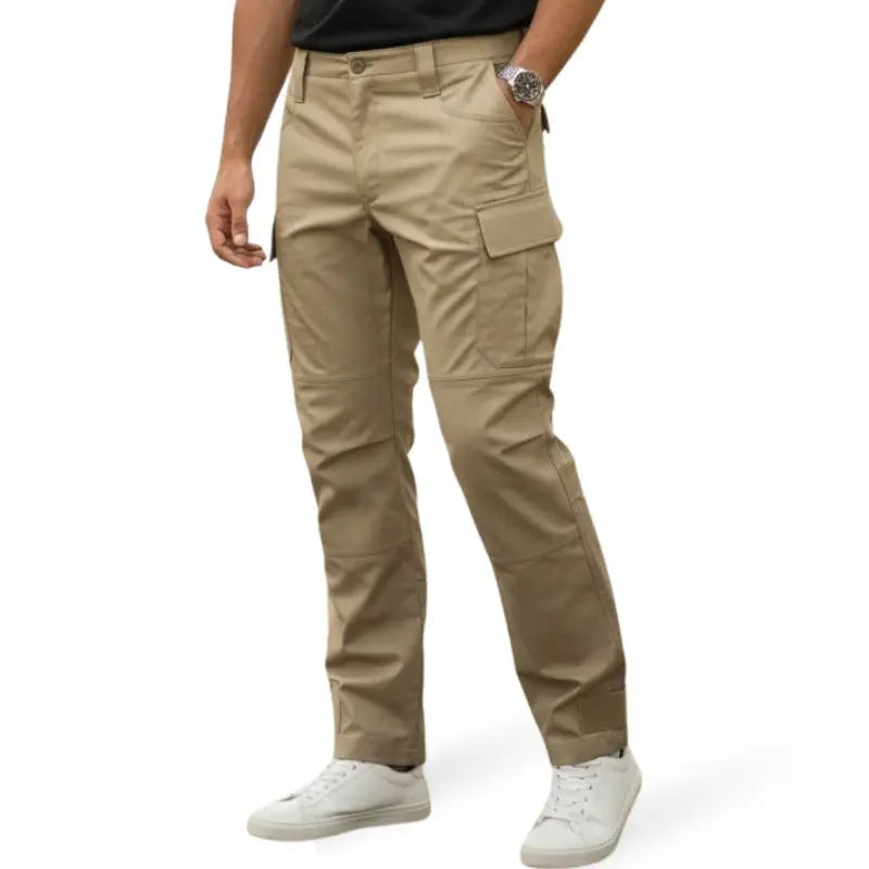 NLTW Men’s Tactical Cargo Pants | Multi Pocket Stretchable Outdoor Utility Trousers - Beige / 30 - Cargos and Pants