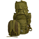 Green NLTW military-style 95L travel backpack with large capacity outdoor rucksack, featuring multiple compartments and durable straps.