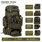 NLTW Tactical 95 Litres Travel Backpack with Multiple Compartments Adventure Rucksack - Cobra / 95 Litres - Rucksack