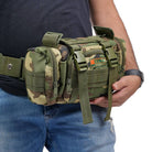 NLTW tactical duffel bag in camo with multiple compartments, military-style waist and sling bag for outdoor and travel use