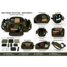 NLTW Tactical Waist Pack with Multiple Compartments- Military-Style Waist & Sling Bag - Duffel Bag