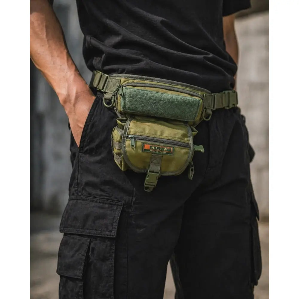 NLTW Unisex Tactical Utility Waist Bag |Multi Pocket Belt Pouch - Military Olive - Waist Packs