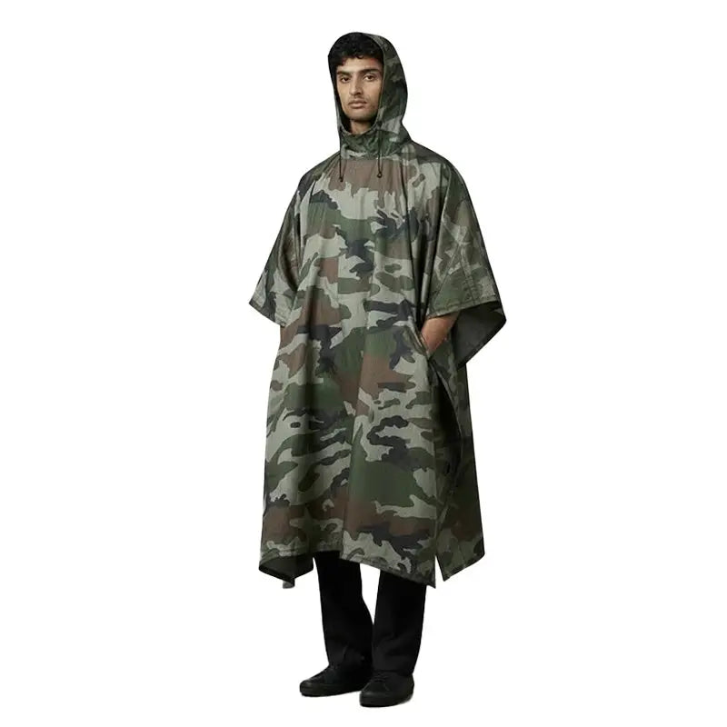 NLTW Unisex Waterproof Rain Poncho |3-in-1 Raincoat Camping Mat & Emergency Shelter - UK PRINT - Poncho