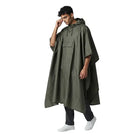 NLTW Unisex Waterproof Rain Poncho |3-in-1 Raincoat Camping Mat & Emergency Shelter - Green - Poncho