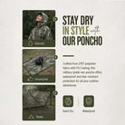 NLTW Unisex Waterproof Rain Poncho |3-in-1 Raincoat Camping Mat & Emergency Shelter - Poncho