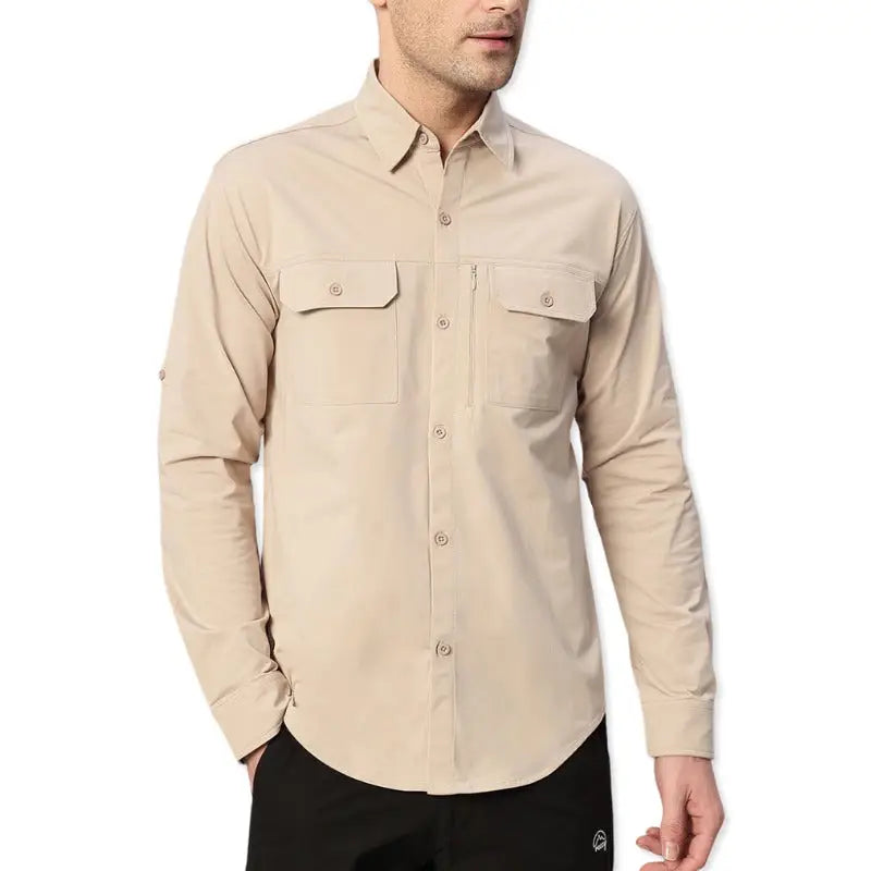 Reccy Men’s TechFlex Cargo Shirt - Beige / S - Shirt