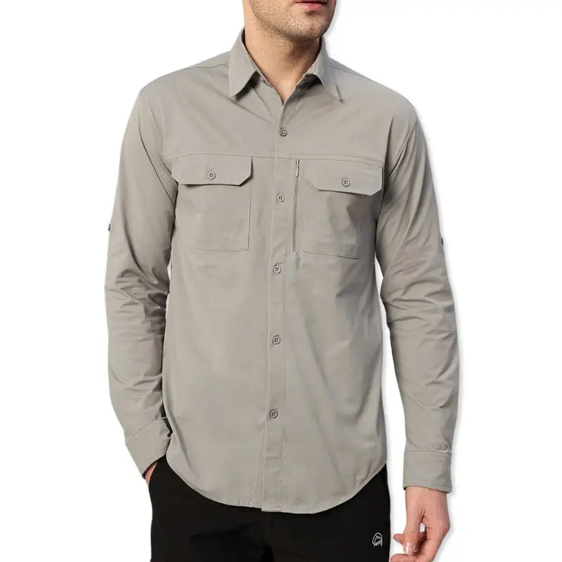 Reccy Men’s TechFlex Cargo Shirt - Light Grey / S - Shirt
