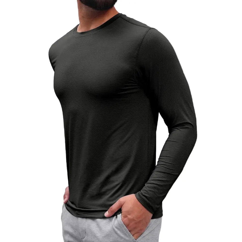 Reccy Men’s Ultralight Active Long Sleeve T-Shirt - Black / S - T-shirt