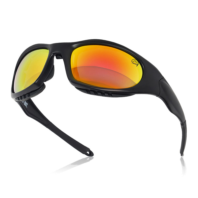Reccy Unisex SummitShield Polarized 100% UV Protection Sunglasses for Outdoor Adventure & Travel - Red Revo - Sunglasses