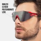 Reccy Unisex TrailGlide Rimless Sports Sunglasses - C3 Revo Polarized UV Protection