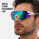 Reccy Unisex TrailGlide Rimless Sports Sunglasses - C3 Revo Polarized UV Protection