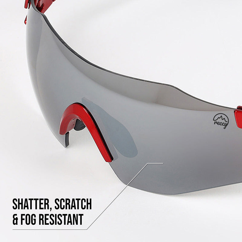 Reccy Unisex TrailGlide Rimless Sports Sunglasses - C3 Revo Polarized UV Protection