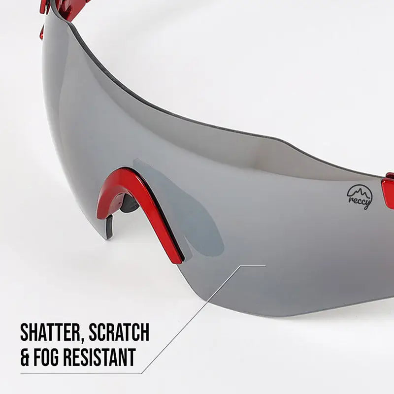 Reccy Unisex TrailGlide Rimless Sports Sunglasses - C3 Revo Polarized UV Protection