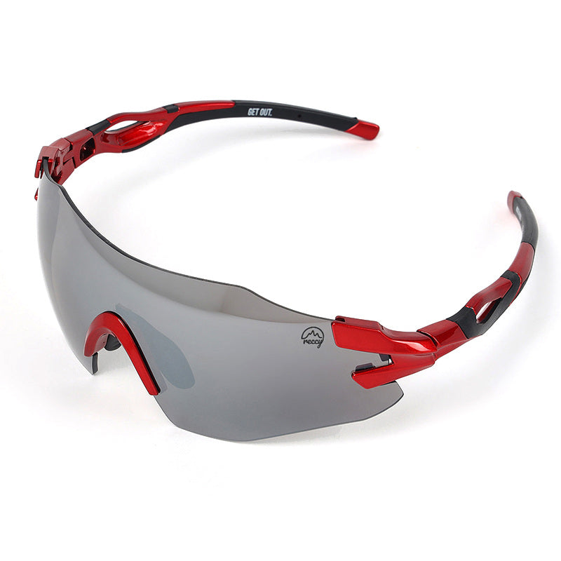 Reccy Unisex TrailGlide Rimless Sports Sunglasses - C3 Revo Polarized UV Protection - Smoke Revo