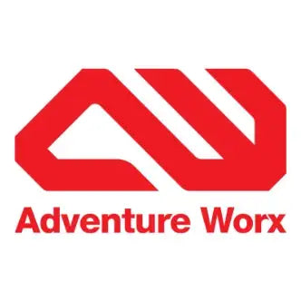 Red geometric logo with the text ’adventure worf’ beneath it.