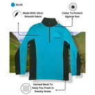 Blue Ruggd Indian men's breathable hiking and trek T-shirt displayed on a mannequin. Lightweight, comfortable outdoor apparel.