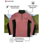 Ruggd Indian men's breathable hiking and trek T-shirt in dark striped fabric, designed for outdoor adventure and comfort.