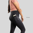 Ruggd Indian women's all-in-one training leggings in black, featuring a snug fit and comfortable stretch fabric.