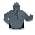 Gray Ruggd Indian women's breathable hiking and trek T-shirt, shown on a model, ideal for outdoor activities and comfort.
