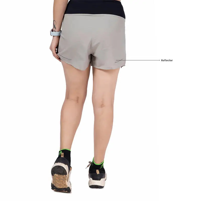 Ruggd Indian women's feather light running active speed shorts in a vibrant color, designed for comfort and performance.