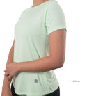 Ruggd Indian women's odor-resistant bamboo T-shirt in mint green, showcasing a comfortable fit and breathable fabric.