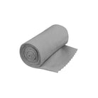 Sea to Summit Airlite Sports XL quick-dry microfibre towel in gray, showing its soft, lightweight fabric and compact design for travel.